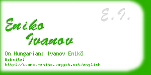 eniko ivanov business card